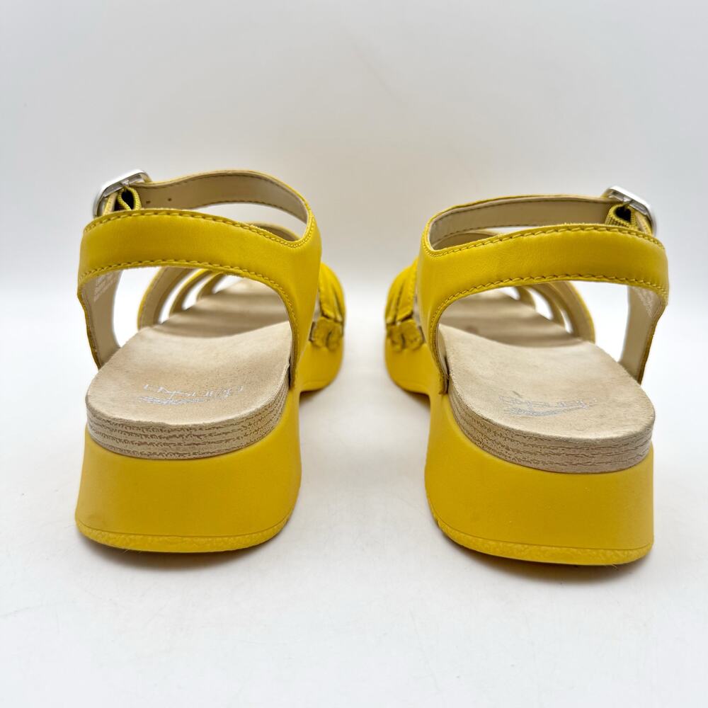 Dansko Womens Roxie Platform Sandals EU 39 US 9 Yellow Leather GUC - Picture 9 of 15